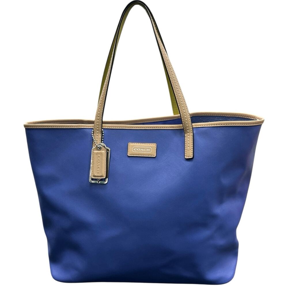 Coach Park Metro Large Saffiano Leather Tote in French Blue